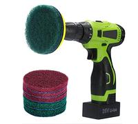 Kichwit 4 Inch Drill Power Scrubber Scouring Pads Cleaning Kit, Heavy Duty Household Cleaning Tool (Drill NOT Included)