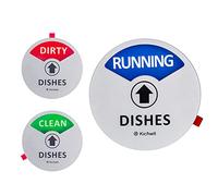 Kichwit Clean Dirty Dishwasher Magnet with the 3rd Option “RUNNING”, Perfect for Quiet Dishwashers, Non-Scratch Strong Magnet Backing & Residue Free Adhesive, 3.5” Diameter, Silver