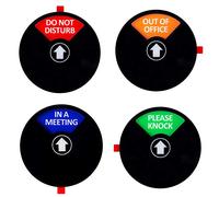 Kichwit Do Not Disturb Out of Office Please Knock In a Meeting Sign for Offices Meeting Room Black 15cm Diameter