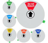 Kichwit Extra Large 6 Inch Privacy Sign for Offices, Do Not Disturb, Back Soon, In a Meeting, Gone for Today, Please Knock, Lunch Break Door Sign (Silver)