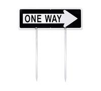 Kichwit One Way Sign with Right Arrow, 17.7" x 5.9", Reflective Aluminum, Rust Free, Weather Resistant, for Outdoor Use