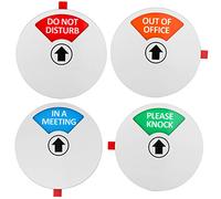 Kichwit Privacy Sign, Do Not Disturb Sign, Out of Office Sign, Please Knock Sign, In a Meeting Sign, Office Sign, Conference Sign for Offices, 5 Inch, Silver