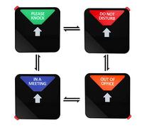 Kichwit Privacy Sign, Do Not Disturb Sign, Out of Office Sign, Please Knock Sign, in a Meeting Sign, Office Sign, Conference Sign for Offices, Squared Shaped, 4.9 Inch, Black