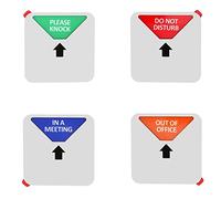 Kichwit Privacy Sign, Do Not Disturb Sign, Out of Office Sign, Please Knock Sign, in a Meeting Sign, Office Sign, Conference Sign for Offices, Square Shaped, 4.9 Inch, Silver