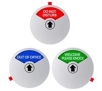 Kichwit Privacy Sign, Do Not Disturb Sign, Out of Office Sign, Welcome Please Knock Sign, Office Sign, Conference Sign for Offices, 5 Inch, Silver