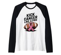 Kick Cancer Like A Pro Football Courage Raglan Baseball Tee