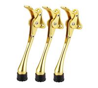 Kick Down Door Stop, Zinc Alloy Door Stopper with Soft Rubber Bumper, Semi-Automatic Pedal Door Stop,Can Keep The Door Stopped at Any Time,Keep The Door Open,for Garage Gate,Office,Home(Gold,175mm)