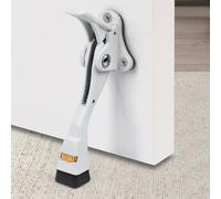 Kick Down Door Stoppers for Bottom of Door, Heavy Duty Kickdown Door Stop, Adjustable Door Stoppers (4 Inch x 1 Pack, White)