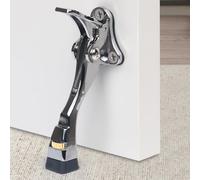 Kick Down Door Stoppers for Bottom of Door, Heavy Duty Kickdown Door Stop, Adjustable Door Stoppers (Sliver, 4 Inch x 1 Pack)