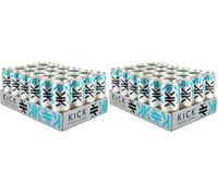 Kick Energy Drink Cans | 24 x 250ml Drinks Case | Low Sugar, Low Calorie | Caffeine, Taurine and Vitamin B | 80mg of Caffine per can | Sparkling Energy Drinks | 24 Cans Case Pack | Only 55 Calories