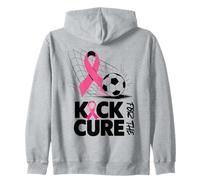 Kick for the Cure Breast Cancer Awareness Soccer Football Zip Hoodie