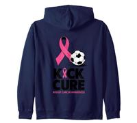 Kick For The Cure Breast Cancer Awareness Zip Hoodie