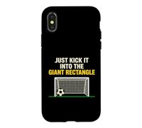 Kick It Into The Giant Rectangle Soccer Player Case for iPhone X/XS