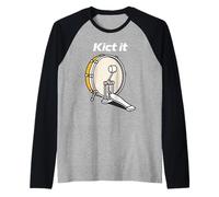 Kick It Pedal Bass Drum Drummer Musical Beat Raglan Baseball Tee