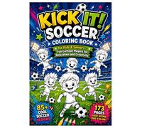 Kick It! Soccer Coloring Book for Kids & Seniors - Fun Cartoon Players for Relaxation and Creativity: 85+ Cool Soccer Designs, 173 Pages, Single-Sided ... Coloring Book for Boys, Girls and Adults