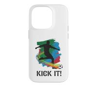 Kick It Soccer Player Silhouette Graphic Tee For Fans Case for iPhone 14 Pro