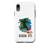 Kick It Soccer Player Silhouette Graphic Tee For Fans Case for iPhone XR