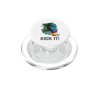 Kick It Soccer Player Silhouette Graphic Tee For Fans PopSockets PopGrip for MagSafe