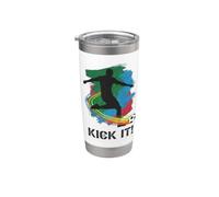 Kick It Soccer Player Silhouette Graphic Tee for Fans Stainless Steel Insulated Tumbler
