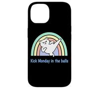 Kick Monday In The Balls Rainbow Cat Case for iPhone 14