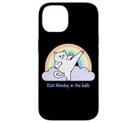 Kick Monday In The Balls Rainbow Cat Case for iPhone 14