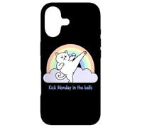 Kick Monday In The Balls Rainbow Cat Case for iPhone 17