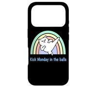 Kick Monday In The Balls Rainbow Cat Case for iPhone 17 Pro