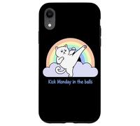 Kick Monday In The Balls Rainbow Cat Case for iPhone XR