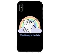 Kick Monday In The Balls Rainbow Cat Case for iPhone XS Max