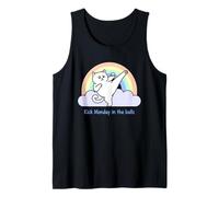 Kick Monday in The Balls Rainbow Cat Tank Top