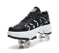 Kick Roller Shoes Skate, Pop Out Wheel Roller Skate Shoes, Walk Deformation Shoes for Adults Kids, Invisible Pulley Shoes Skates,38