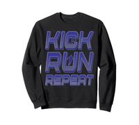 Kick Run Repeat Soccer Player Motivation Football Art Sweatshirt