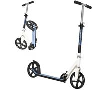 Kick Scooter Aluminium White 84x34x86-96cm Foldable Adjustable Handlebar LowDeck