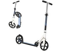 Folding Teens Kick Push Scooter Children Adjustable Height Ride On Wheels White