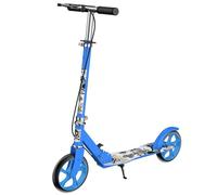 Kick Scooter for Adults Teens Kid Foldable Lightweight Sport Scooters with Hand Brake Adjustable Height Folding, Large Wheels Durable Load 300 LBS Blue