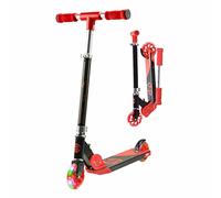 Kick Scooter for Kids Ages 6-12 - CORE Foldy Kids Scooter, 2 Wheel Light-Up LED, Easy Folding, 3 Adjustable Height Handlebar, Pro Deck for Boys & Girls, 4 Colors (Red)
