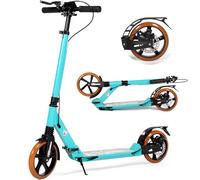 Kick Scooter for Kids Ages 8-12, 200mm Big Wheels Scooter for Adults with Disc Brakes, Adult Scooters with Carry Strap and Double Shock Absorption, Foldable Scooters for Teenagers15 (Lake Blue)