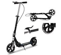 Kick Scooter for Kids, Foldable Teens Scooter Adjustable Handlebar Push Scooters with Kickstand, Dual Brake System 200mm Wheels ABEC-7 Bearings for Boys Girls Teens Ages 6 7 8 9 10 11 12+ Gift