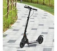 HOMCOM Adult Teens Kick Scooter Fold Adjust 14+ w/ Rear Wheel&Hand Brake Black