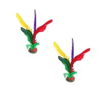 Kick Shuttlecock for Foot Exercise 2Pcs Colorful Feather Chinese Jianzi Kicking Shuttlecock Foot Exercise Outdoor Game Chinese Jianzi, Kicking Shuttlecock(19CM)
