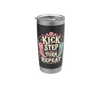 Kick Step Turn Repeat Cute Western Line Dance Stainless Steel Insulated Tumbler