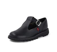 Kick T Bar Black Leather School Shoes, Black, 6 UK