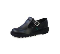 Kick T Bar Black Leather School Shoes, Black, 8 UK
