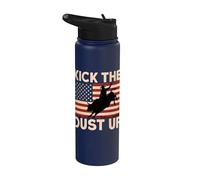 Kick The Dust Up Bull Riding Rodeo Cowboy Stainless Steel Insulated Water Bottle