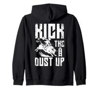 Kick The Dust Up Bull Riding Western Cowboy Rodeo Life Zip Hoodie
