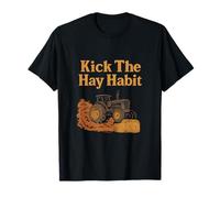 Kick The Hay Habit Vintage Farm Tractor Graphic T-Shirt