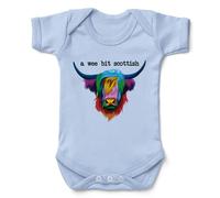 Kickass Tees A Wee Bit Scottish Babygrow New Baby Funny Joke Scotland Light Blue