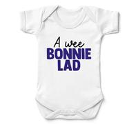 Kickass Tees A Wee Bonnie Lad Babygrow New Baby Boy Scotland Funny White