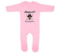 Kickass Tees Arrgh!!! Wipe Me Booty 1 Baby Romper 0-3 Months Pink Funny Cute Pirate Sailor New Born Baby Gift
