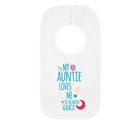 Kickass Tees Auntie Loves Me to The Moon and Back 1 Baby Bib Funny Sweet Cute New Born Baby